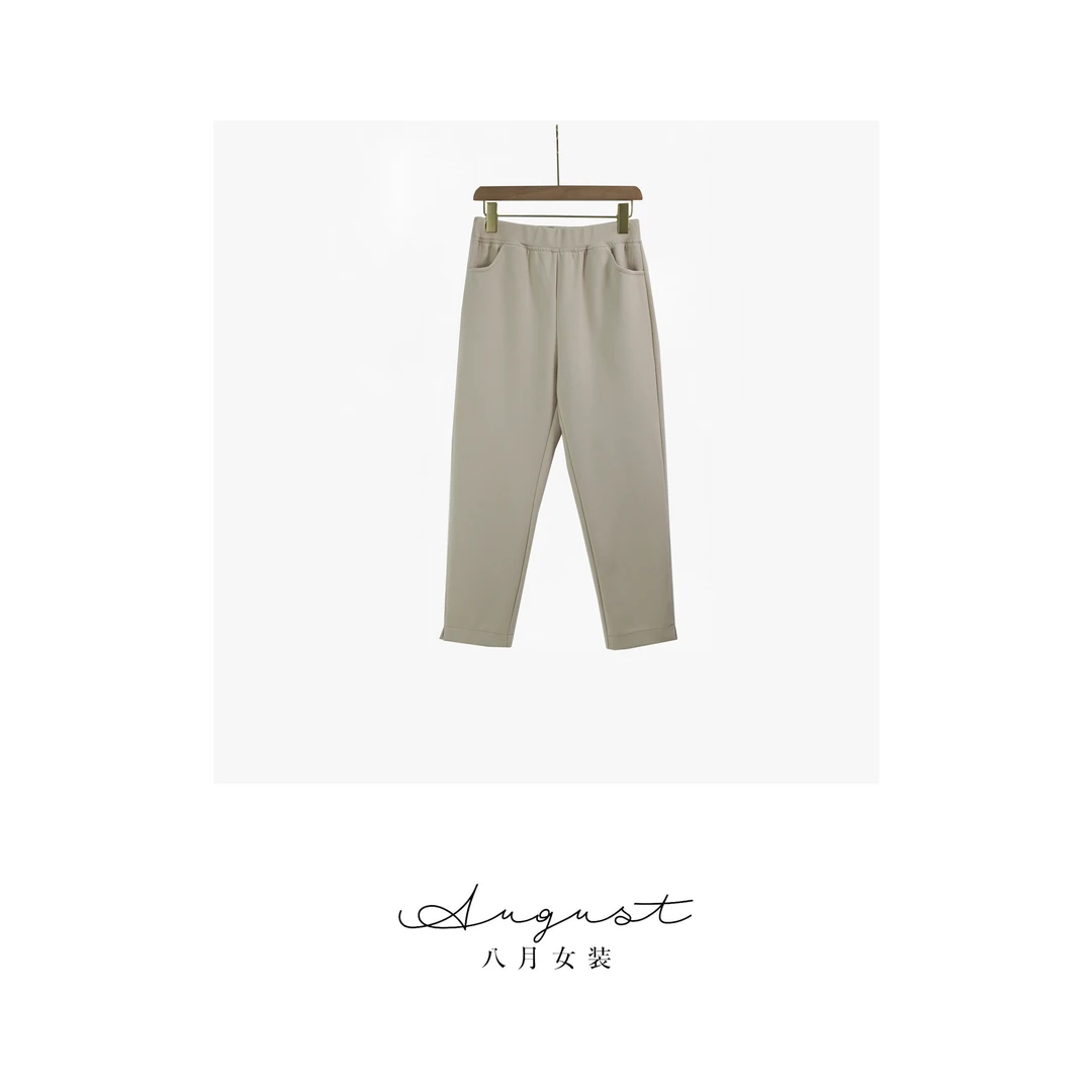 【BAYUE】k582松紧带秋女装休闲裤时尚百搭纯色女裤