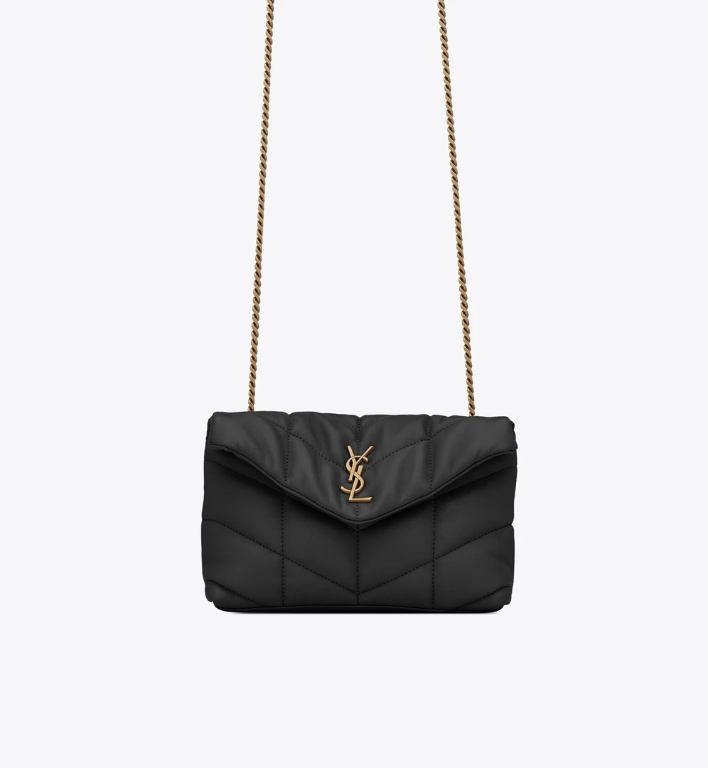 99新 YSL/圣罗兰 云朵mini黑金新款 女士单肩斜挎包