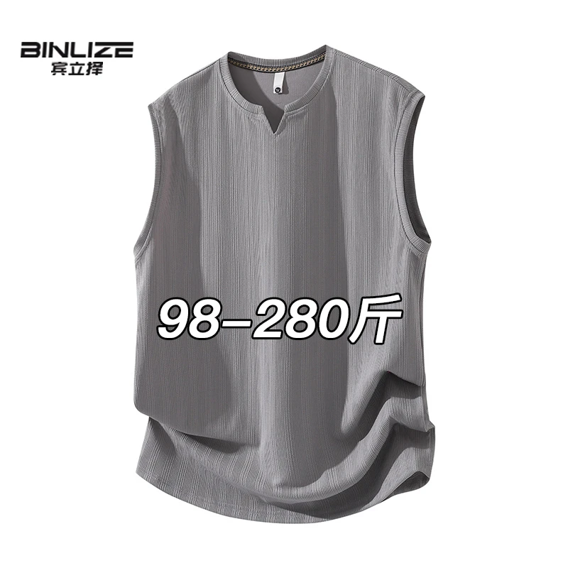 大码背心男士夏季无袖坎肩胖子宽松加肥加大短袖t恤轻薄透气上衣