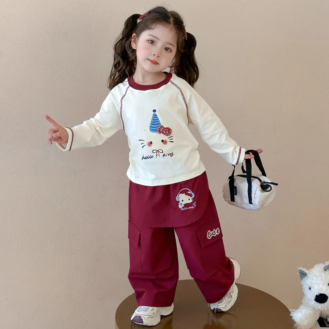 女童春秋时髦套装2024新款女孩休闲衣服秋季洋气女宝宝网红两件套