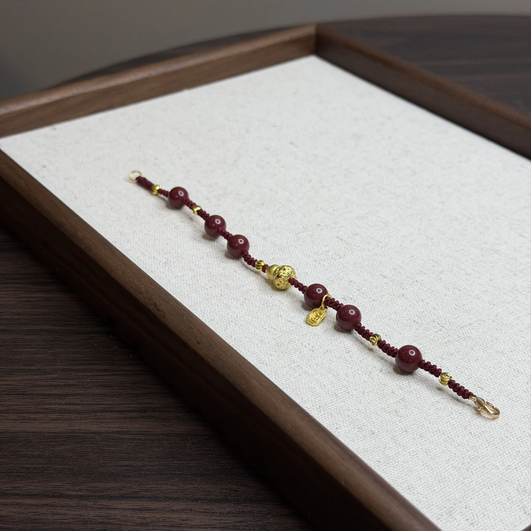 含辰砂工艺品【鸿运当头】朱砂葫芦福本命年太岁手绳百搭显白L1407