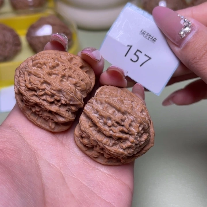文玩核桃把件0***038尺白狮子全品157