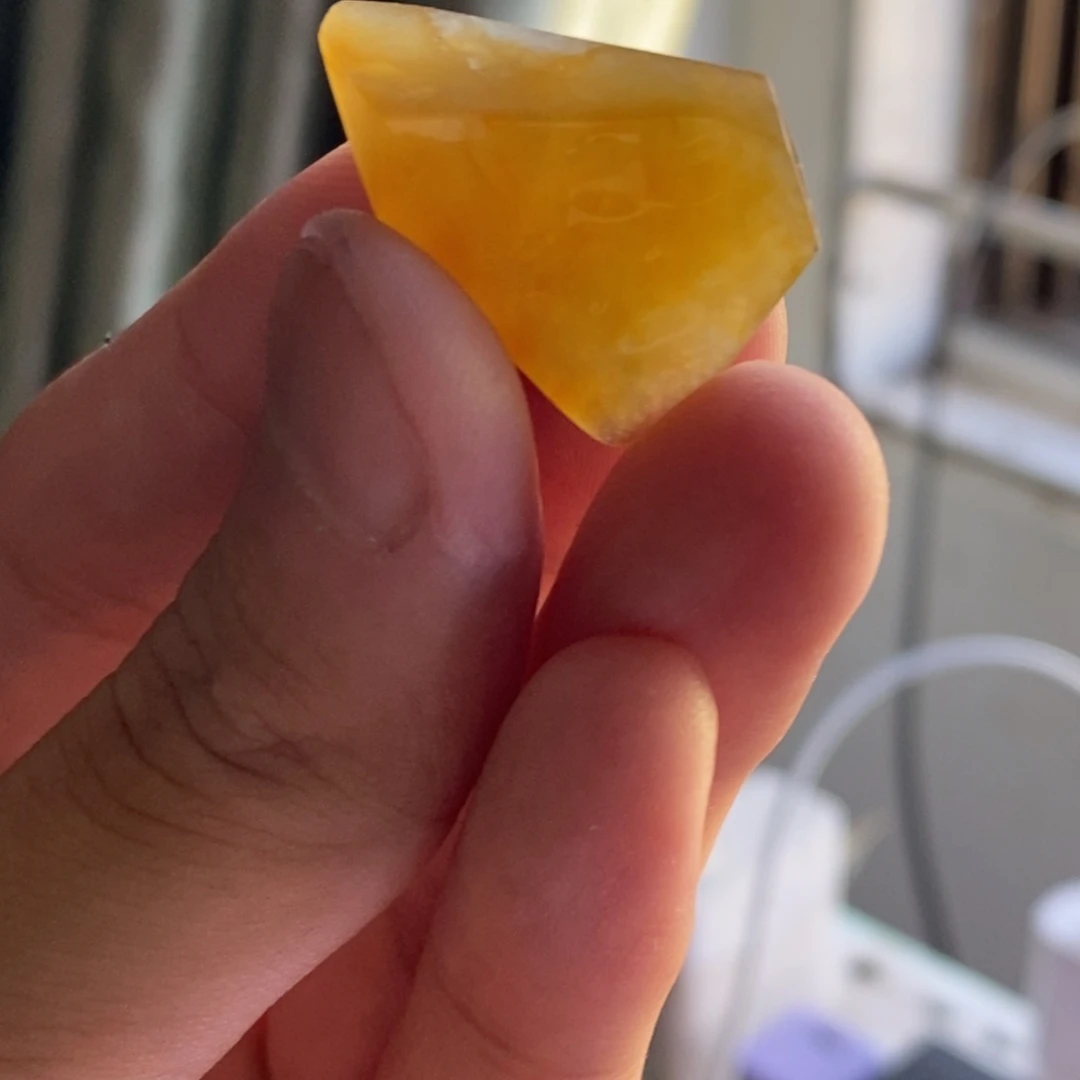 定制翡翠未镶嵌冰黄翡水石立体吊坠