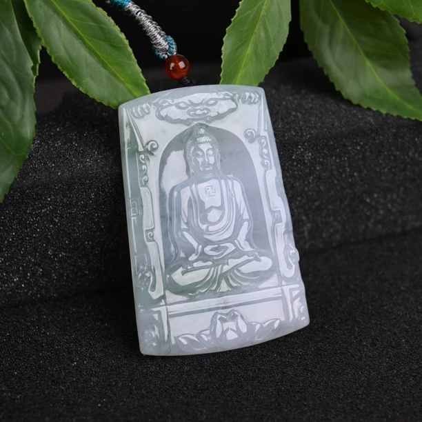 (生肖狗/猪)天然翡翠阿弥陀佛挂件（YW9446）十二生肖守护神