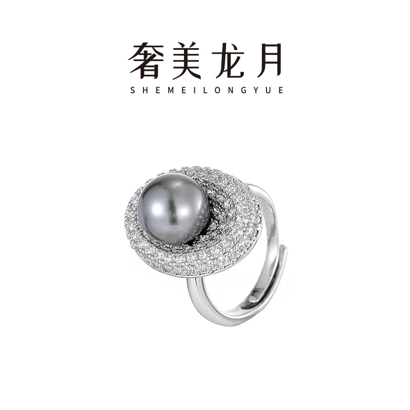 铜合金仿珍珠戒指 【奢美龙月】铜合金戒指大气时尚女王SHEJZ0001