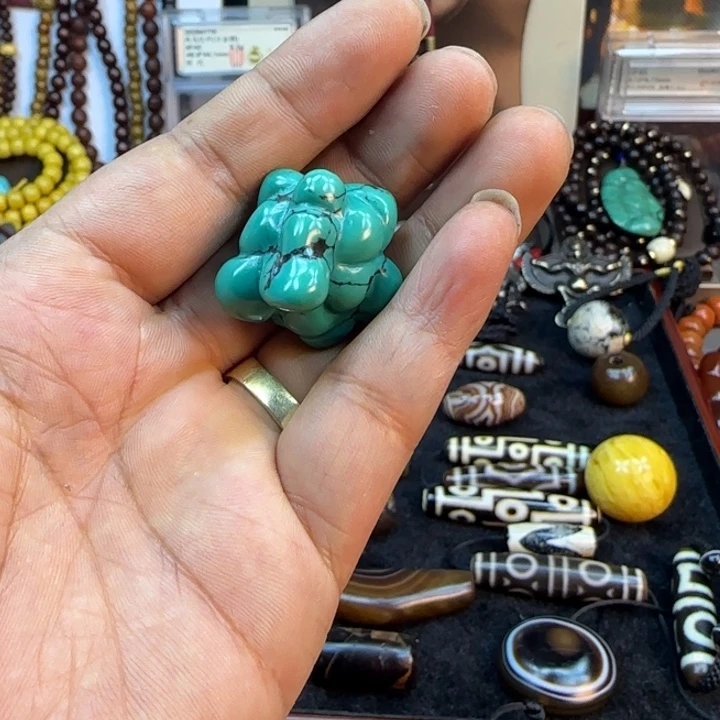 绿松石合金挂件锁骨项链