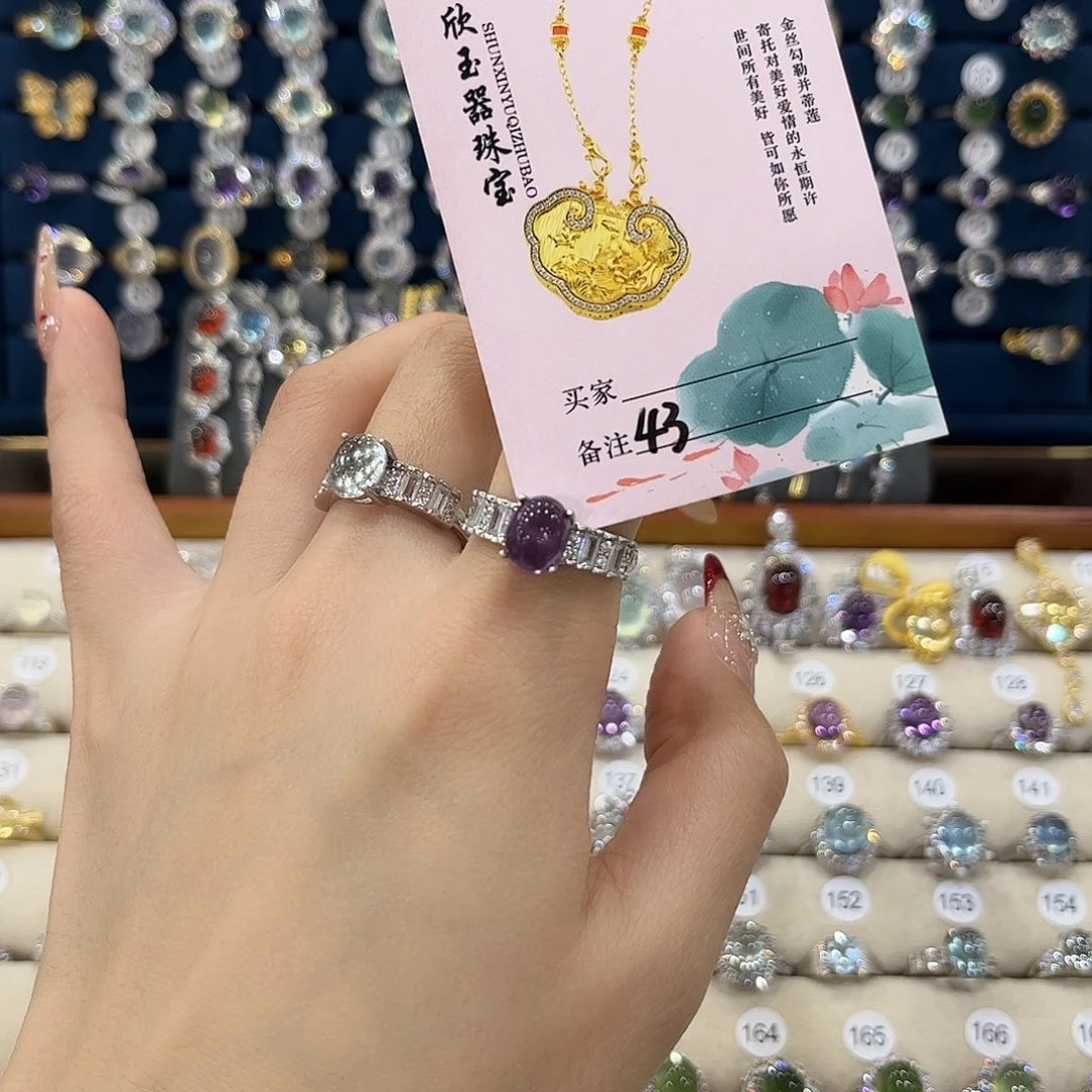 紫晶女款银S925镶嵌1***.戒指43
