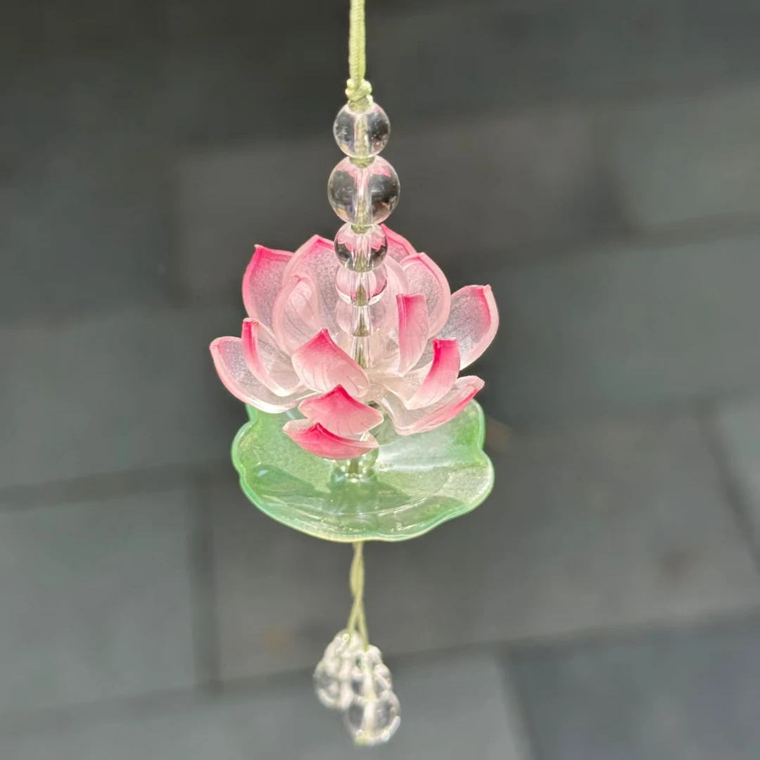 【粉荷摇珠】夏日上新 粉色荷花手机挂件 文创挂件 2600