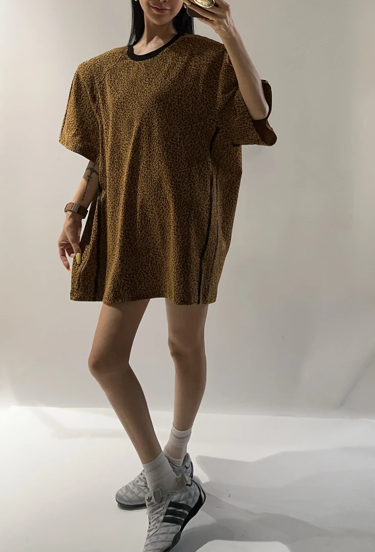 VIVISPLENDID20536#（定制NO退NO换）欧美风豹纹大T恤