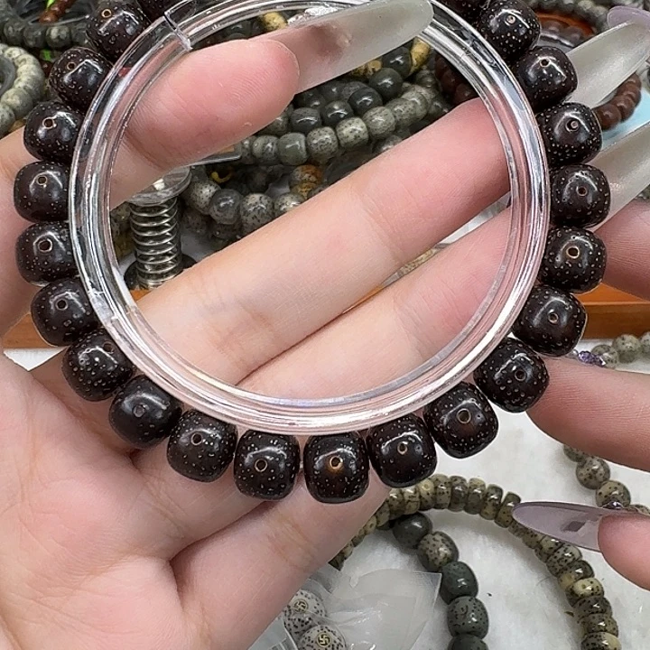 星月菩提手串28傲世糯冰黑金玉化98
