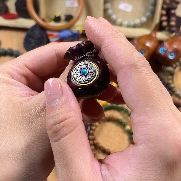 非洲紫檀（红花梨）手串/手链单个配挂绳