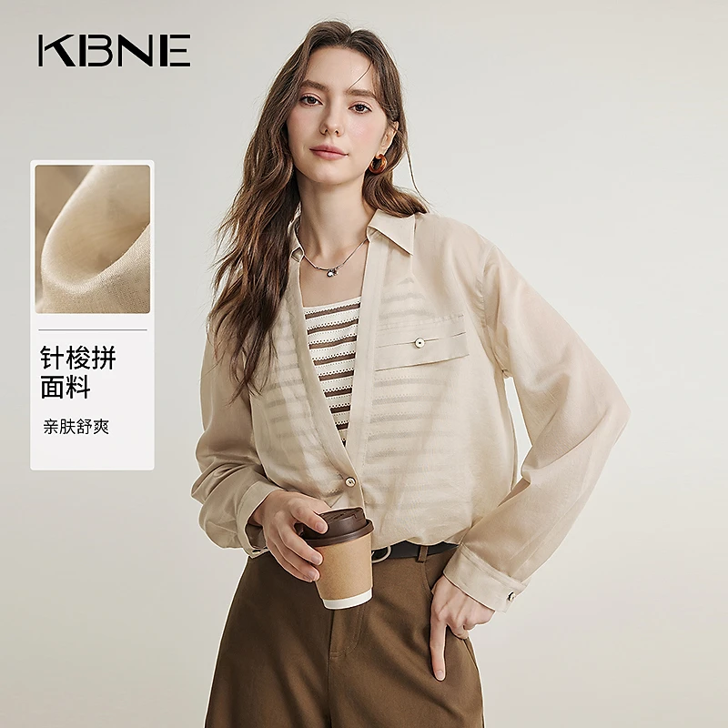 《粉丝专享》KBNE衬衫女2025新款爆款洋气假两件衬衣