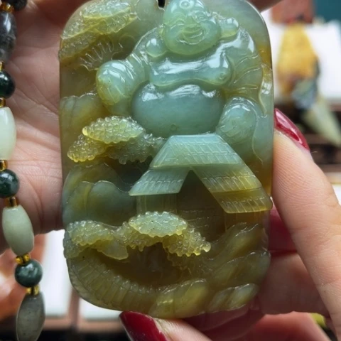 岫玉手把未镶嵌挂件