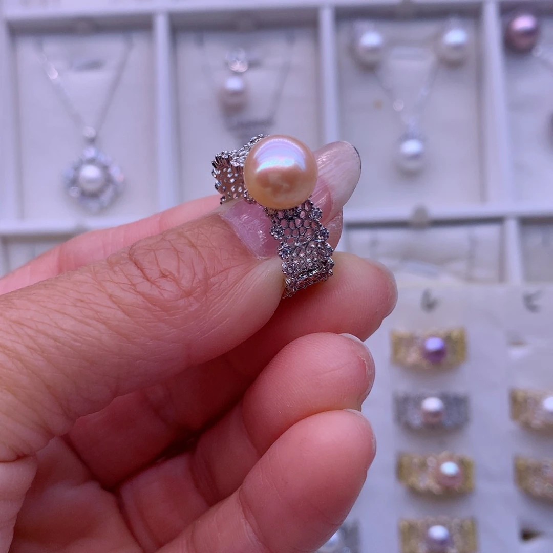 淡水珍珠耳饰合金