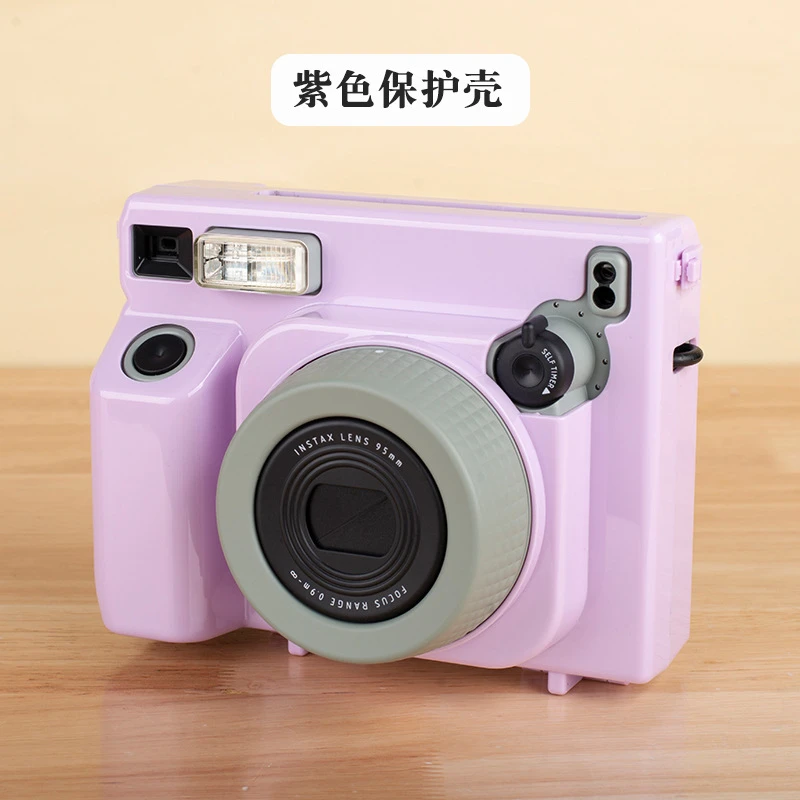 拍立得wide400彩色保护壳背面可装相纸水晶壳相机保护壳
