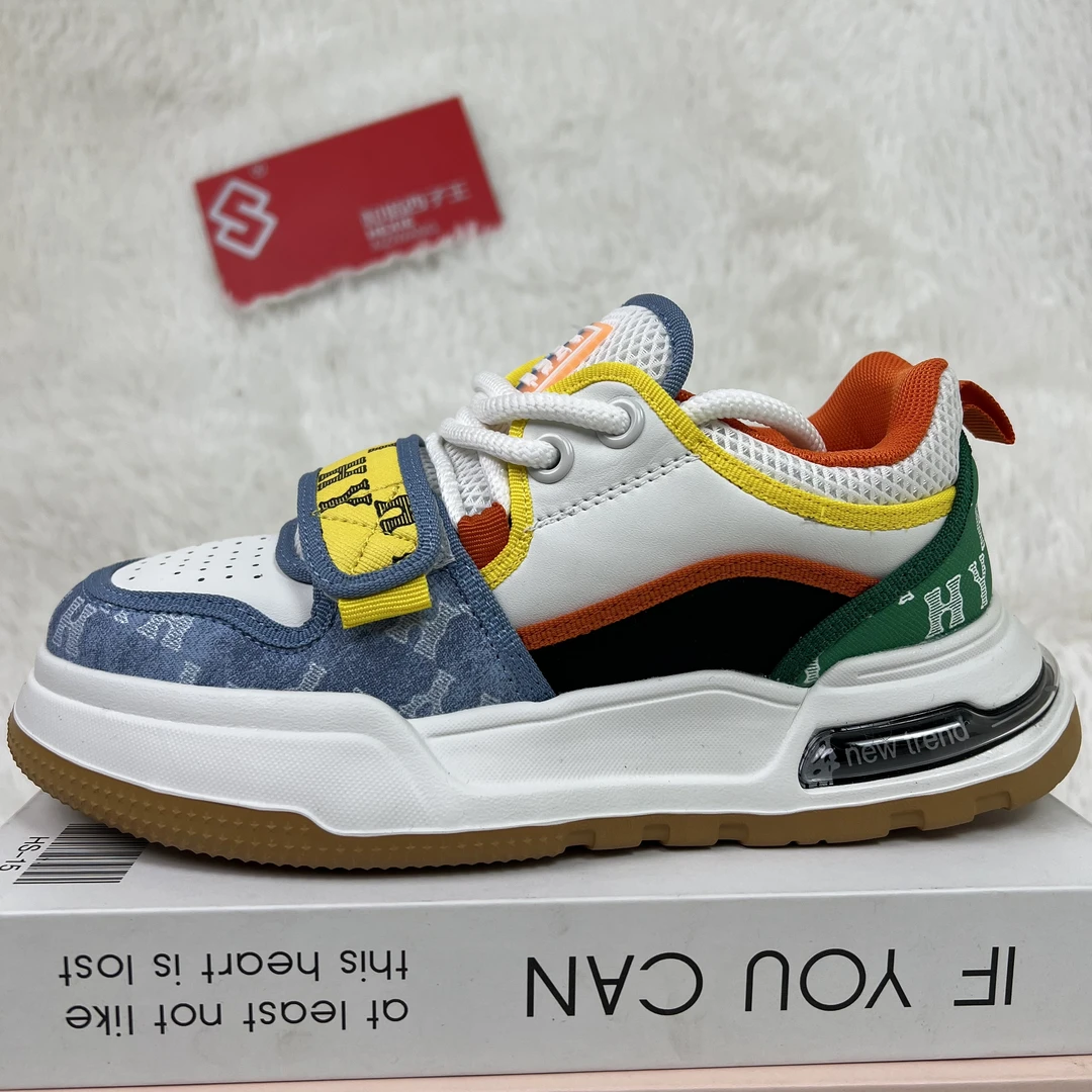 西子王板鞋6013四季款时尚低帮拼接拼色百搭潮流潮鞋皮面防水透气