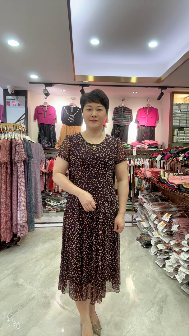 【活动款】2025夏季新款88587品牌气质碎花优雅连衣裙 花帝