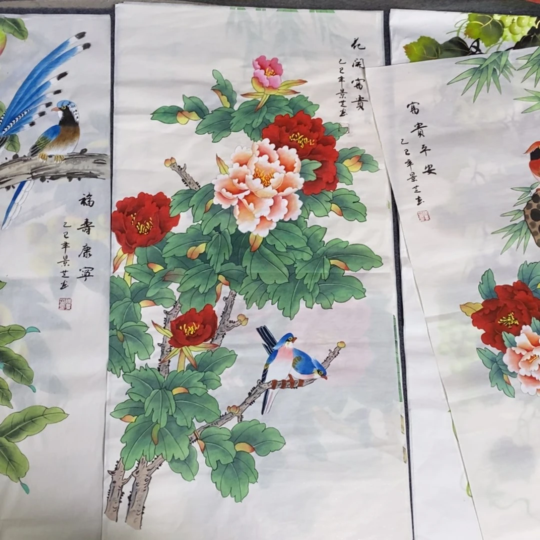 国画尺寸100✖️50三尺手绘工笔画