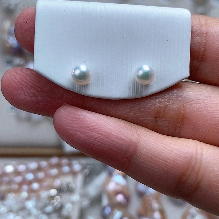 淡水珍珠耳饰银S925镶嵌