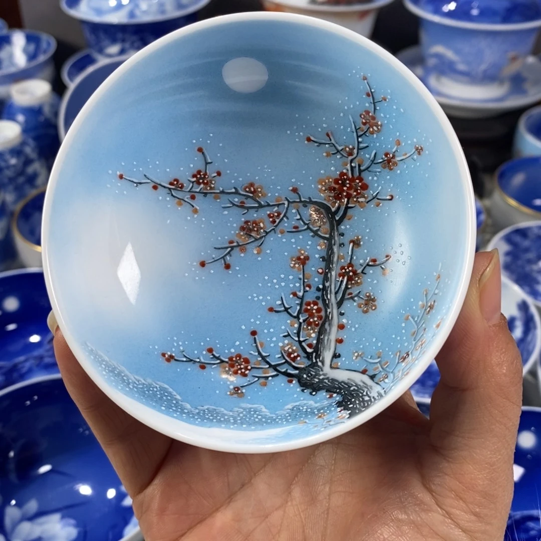 粉彩梅花主人杯杯