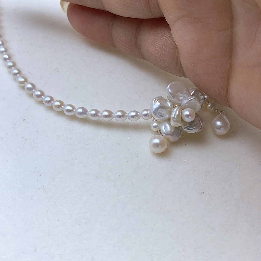 简***爱合金淡水珍珠项链
