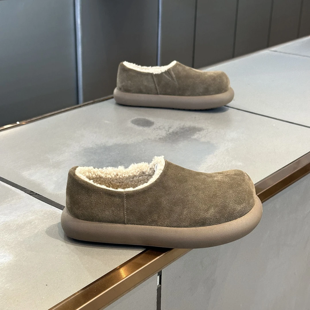 男鞋冬季新款加绒保暖勃肯鞋男一脚蹬厚底舒适百搭大头棉鞋男潮鞋