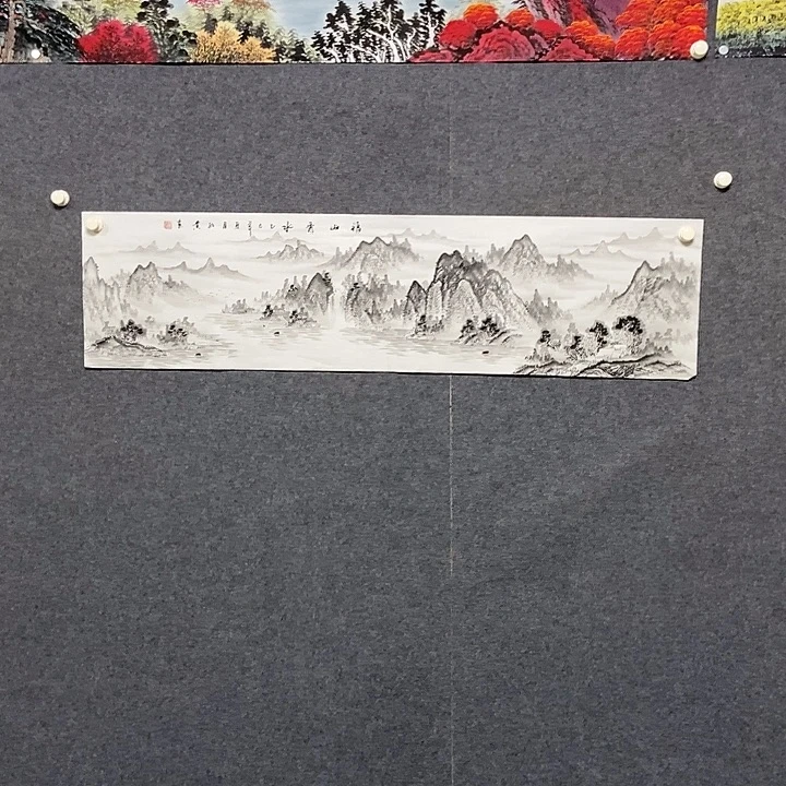 国画四尺对开一副