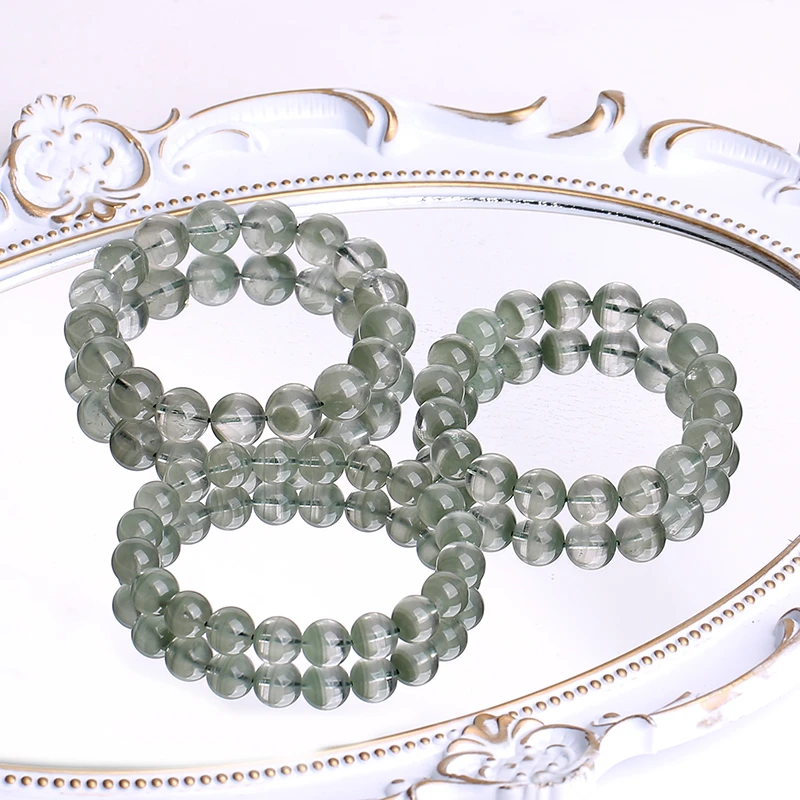 天然高品金沙净体绿幽灵千层水晶手链L021-尺寸可选-多样性发其一