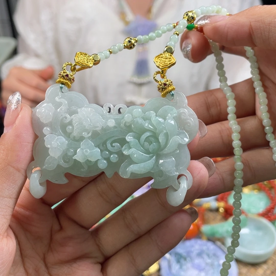 翡翠未镶嵌颈饰代编织