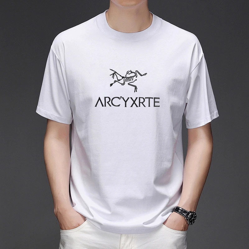 【撤柜]品质刺绣短袖恤夏季宽松男士圆领半袖大码百搭棉t潮流休闲