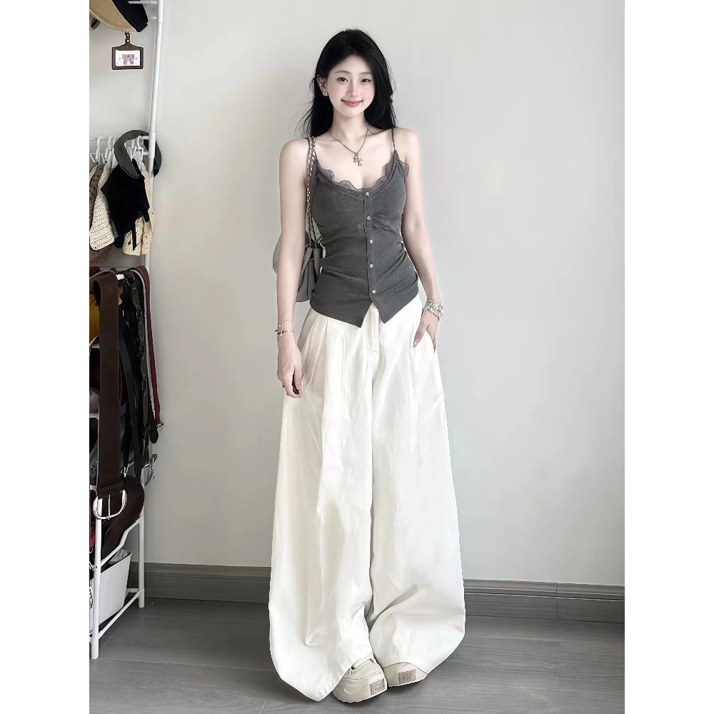 2025新款高级时尚一整套韩系巨好看蕾丝拼接上衣显瘦时髦休闲裤子