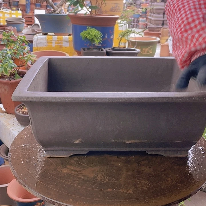 紫砂宜兴紫砂素面马槽40