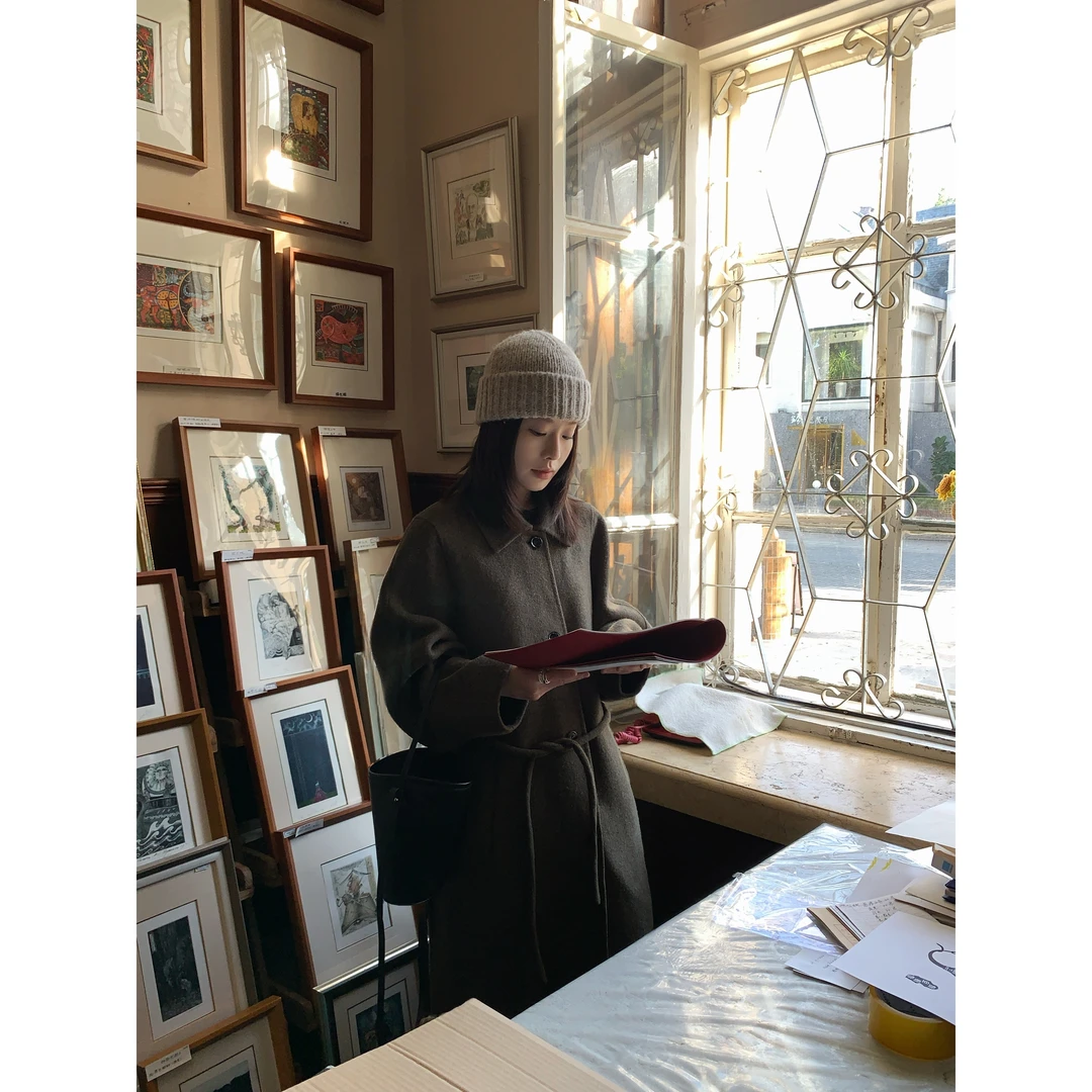 ZHONG HE · 滕捣捣 25冬新款高级复古翻领长款双面呢外套大衣女