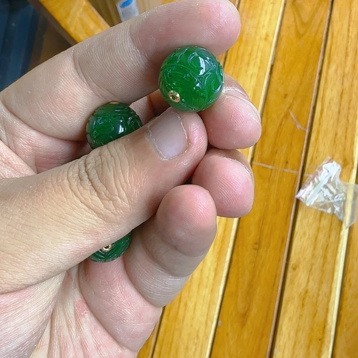 和田玉（碧玉）颈饰18K金镶嵌