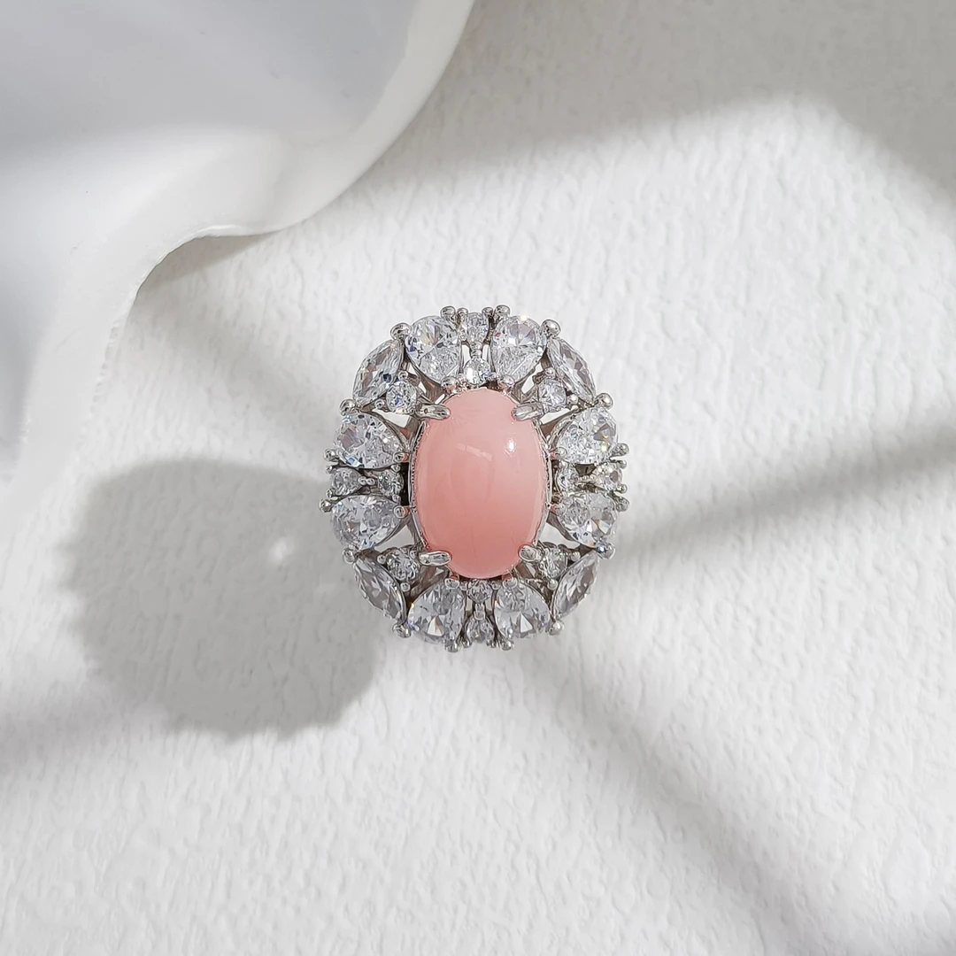 铜合金合成锆石戒指 WFM-51047 戒指欧美时尚精致大方轻奢