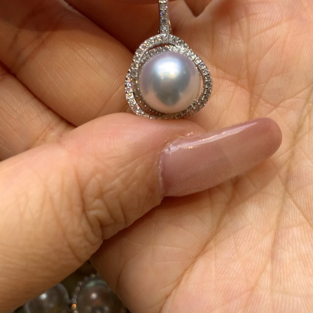 颈饰银S925镶嵌海水珍珠