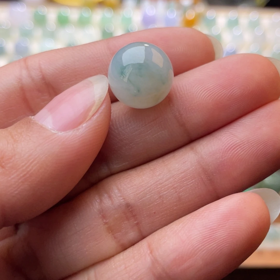 翡翠散珠特色黄翡飘花12.6mm