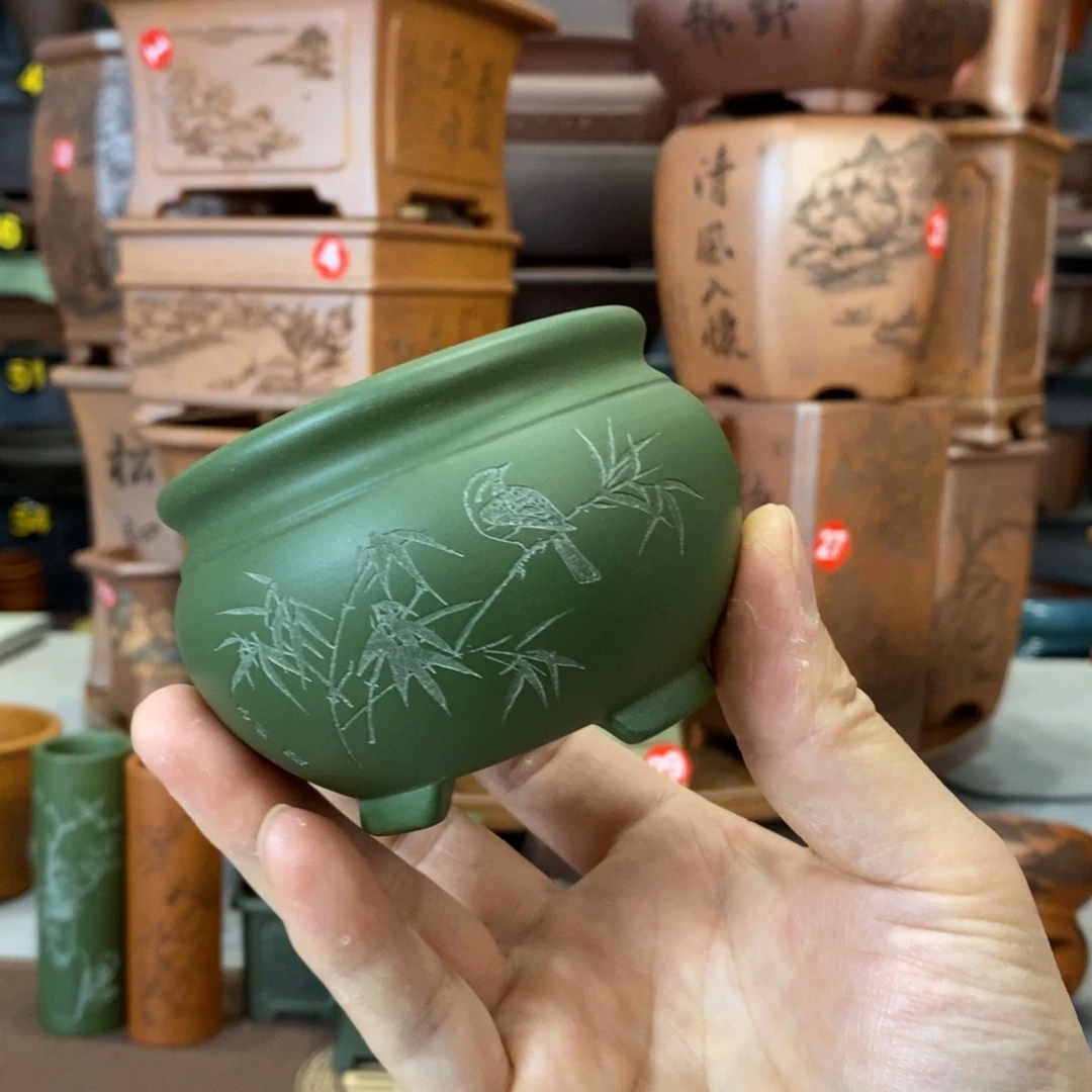 紫砂花盆盆景花盆小