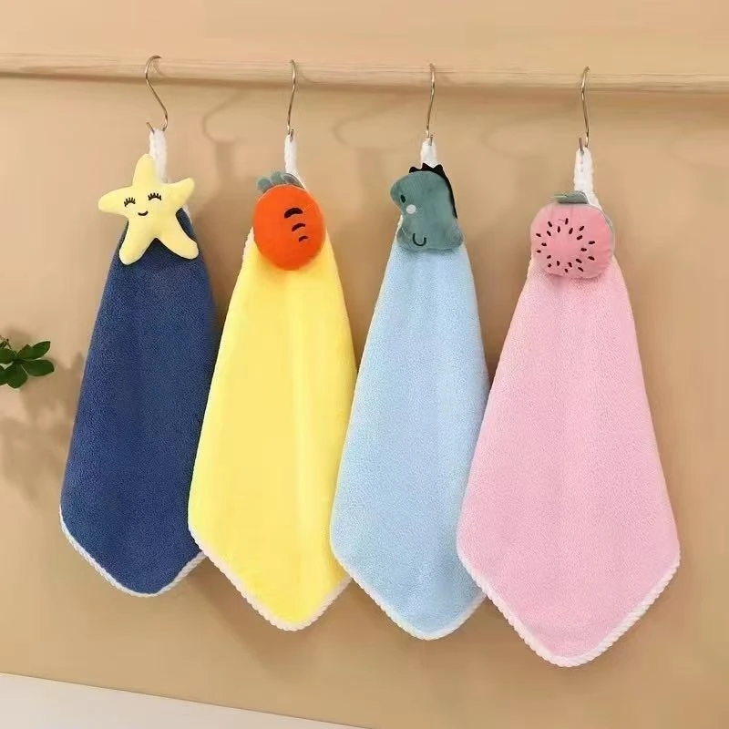 【北奈かわ会社】珊瑚绒柔软吸水玩偶毛巾 28*28 不选花色 3条装