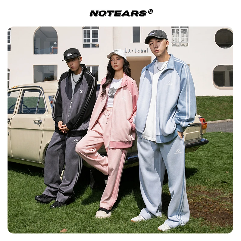 NOTEARS/没有眼泪 美式慵懒休闲运动套装夹克情侣TZ20A