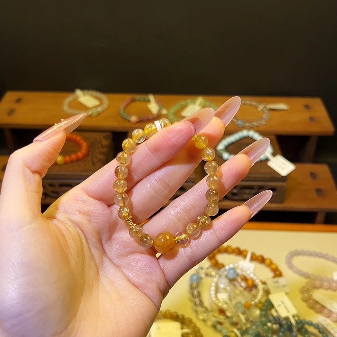 水晶手链银S925镶嵌金发3122