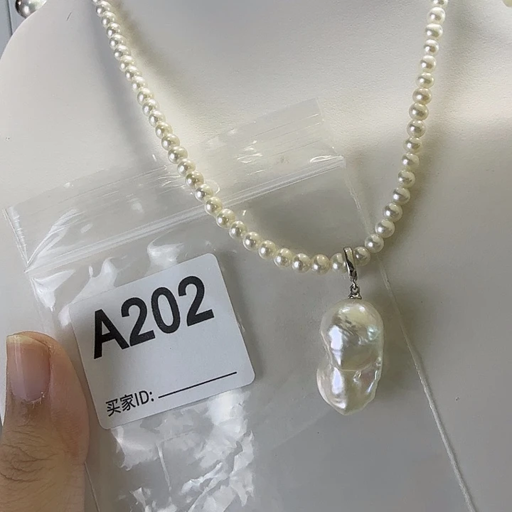 淡水珍珠银S925镶嵌吊坠(不含链)