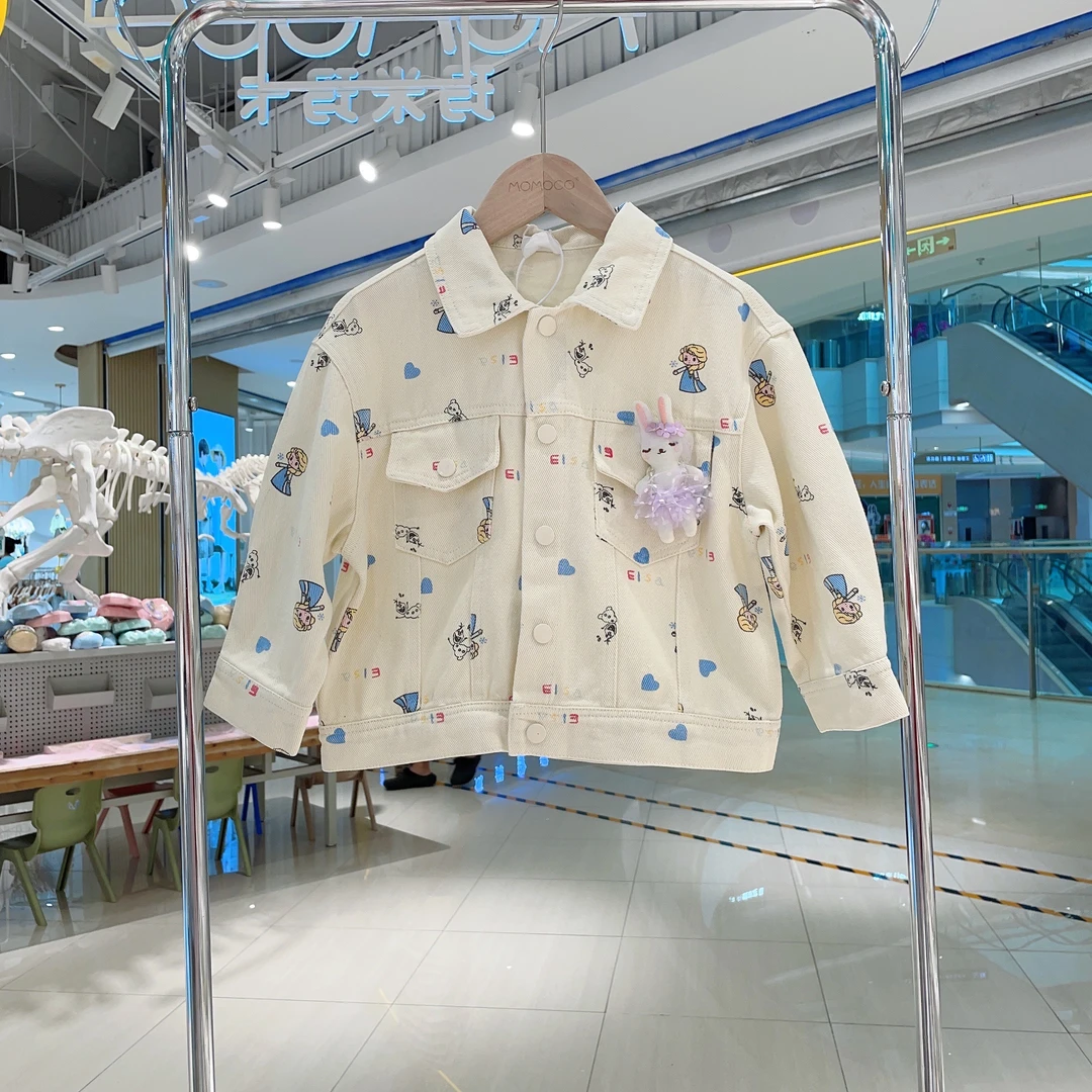 MOMOCO女童秋季休闲时尚洋气满印立体玩偶夹克外套77780107005