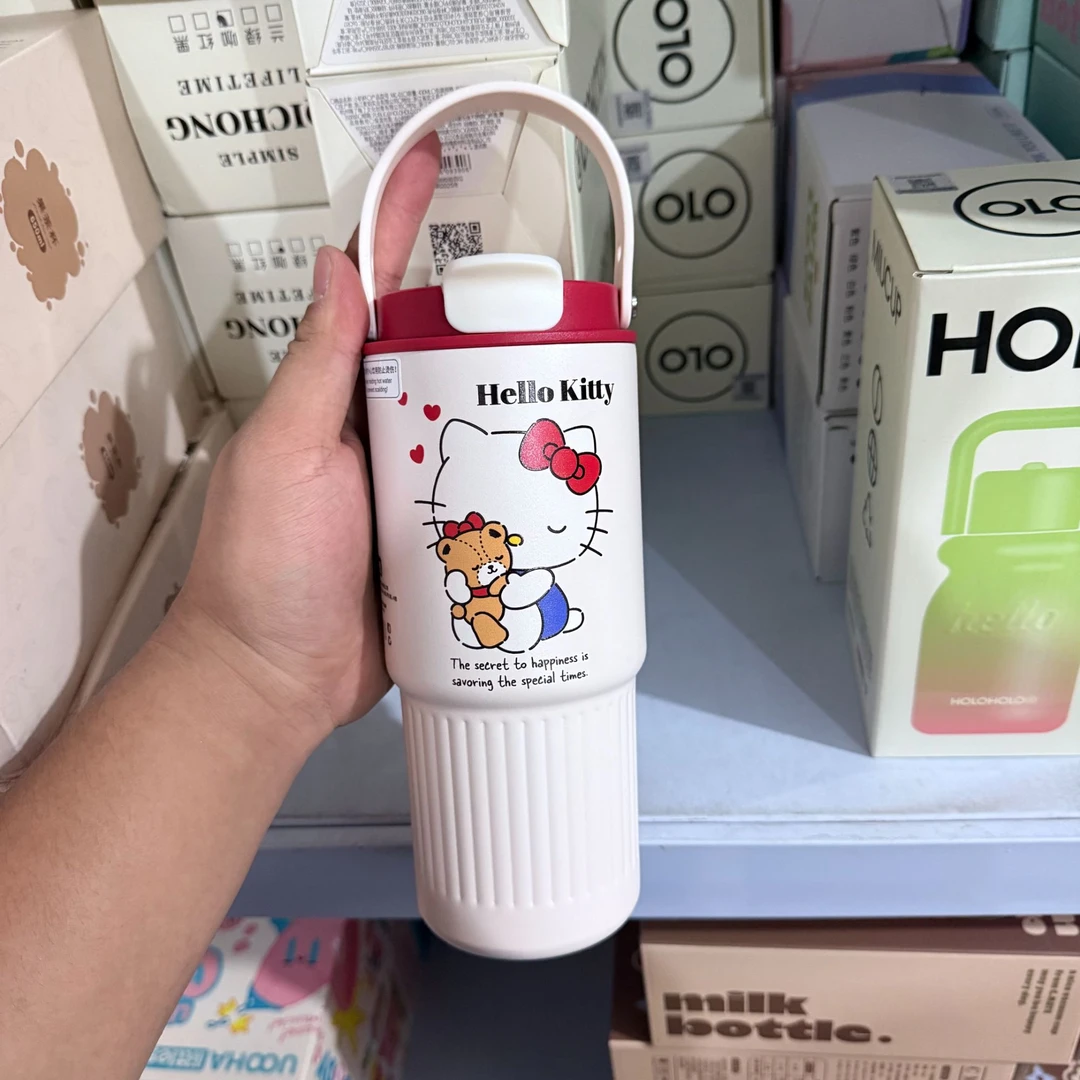 Hello Kitty保温杯女吸管杯子高颜值2025新款儿童双饮水杯学生杯