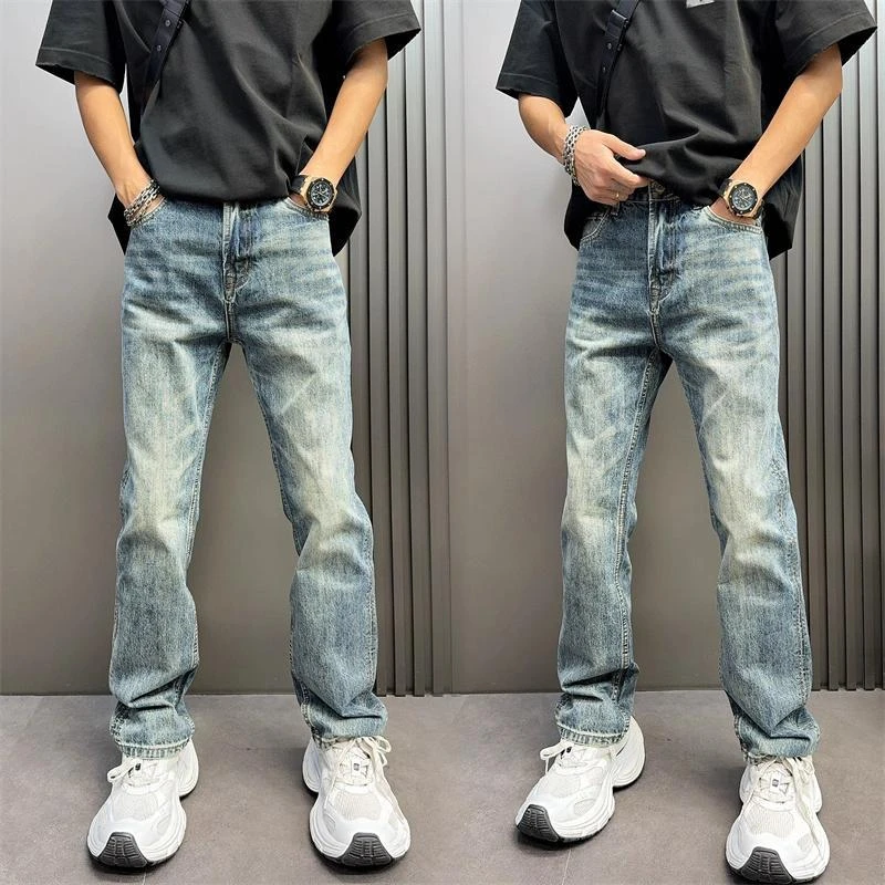 牛仔裤男士秋季新款2025新款潮牌轻薄显腿长透气高端蓝色休闲裤子