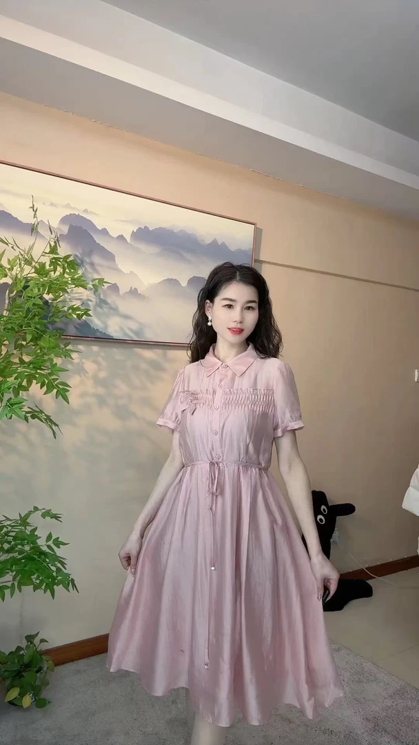 【X004连衣裙】时尚夏季显瘦气质蕾丝休闲短袖