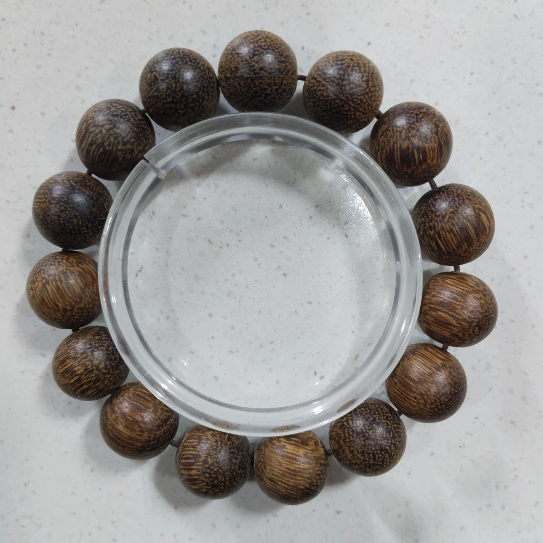 T118  黑肉檀香圆珠1.5cm左右 单圈手串