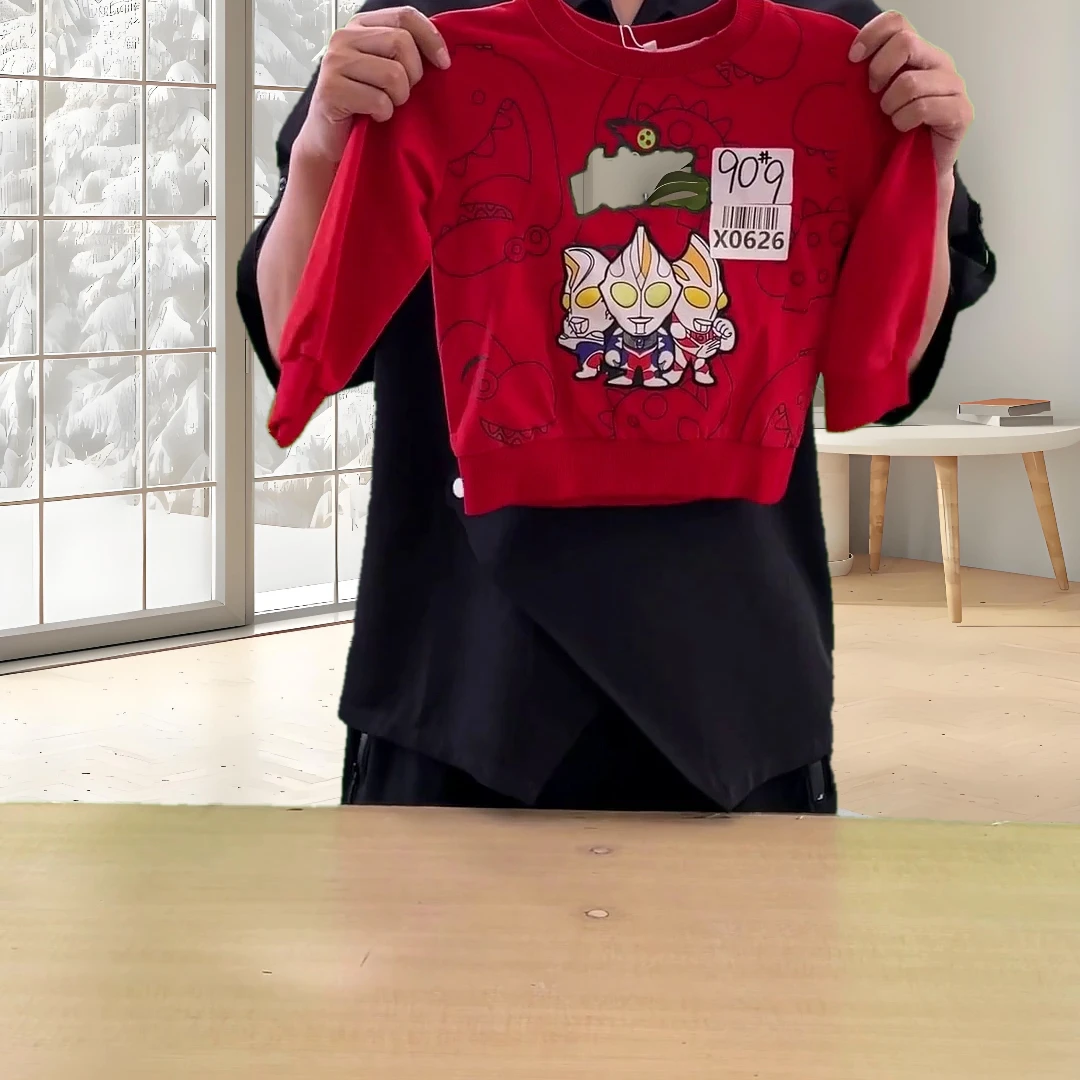 X0626A奥特曼红卫衣男女童清仓