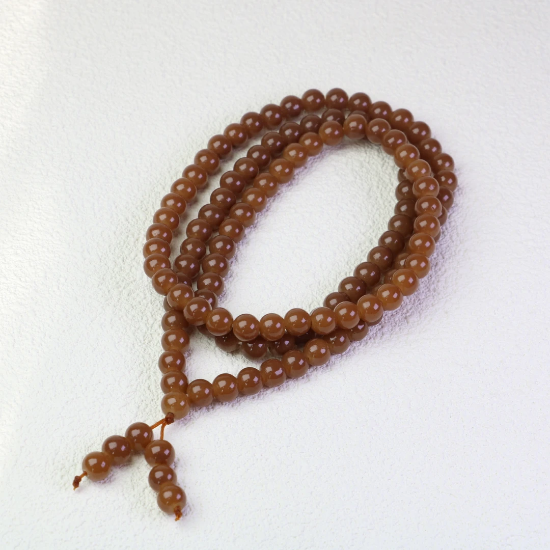 【万锦珠宝城】糖色油润冰透精美百搭108颗项链