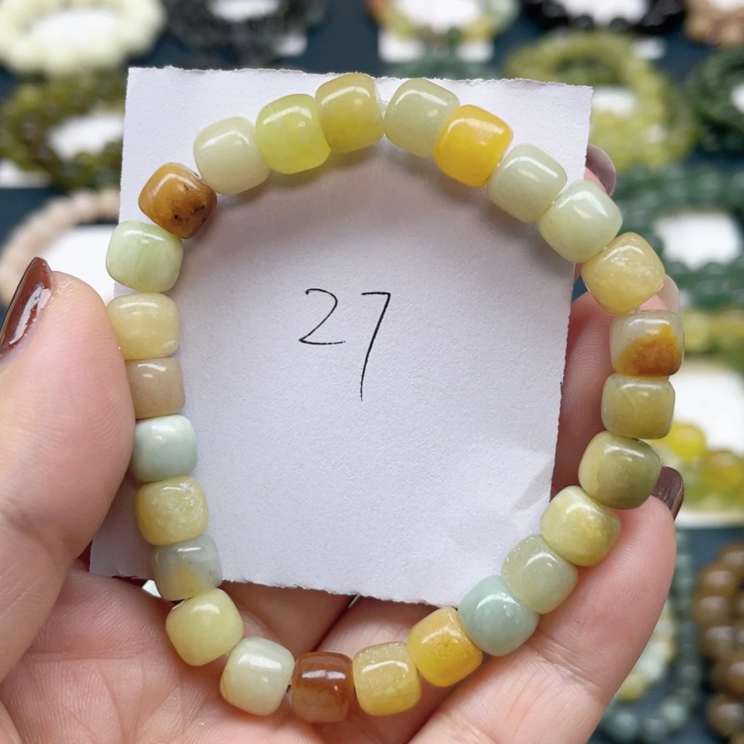 未镶嵌蛇纹石玉手串正**见